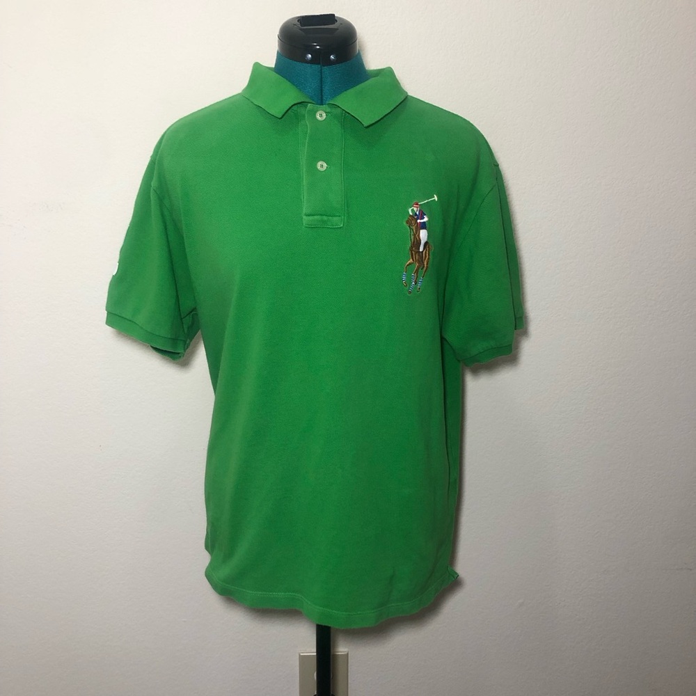 Polo by Ralph Lauren Men Polo Dress Shirt Size XL Green Short Sleeves